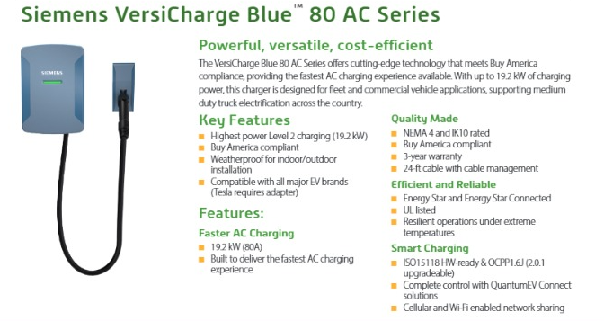Siemens VersiCharge Blue™ 80 AC Series